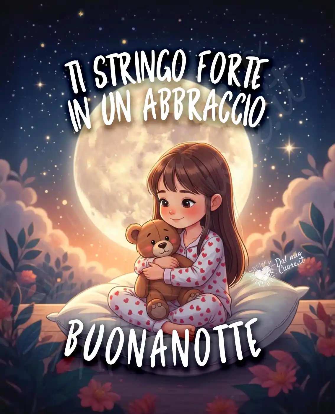 Immagine Buonanotte: Ti stringo forte in un abbraccio
