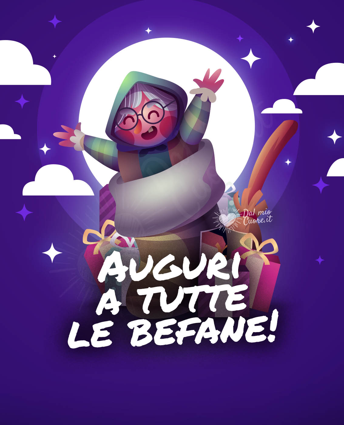 buona festa della befana - tradução italiana - letras de epifania feliz  decoradas com estrelas e símbolos de cometas. bruxa fofa befana tradição  natal epifania personagem na itália voando em vassoura 4972722