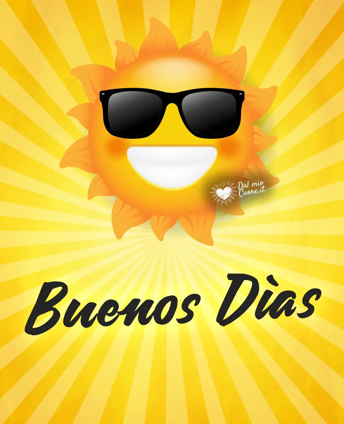 Buenos Dìas con un sol sonriente