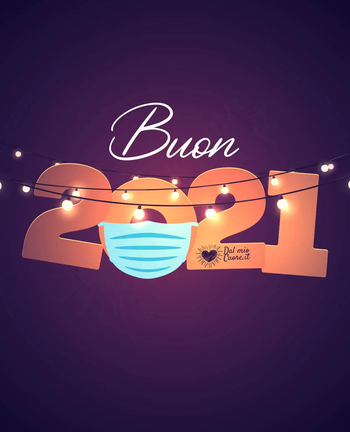 Buon 2021 con mascherina Buon 2021 con mascherina