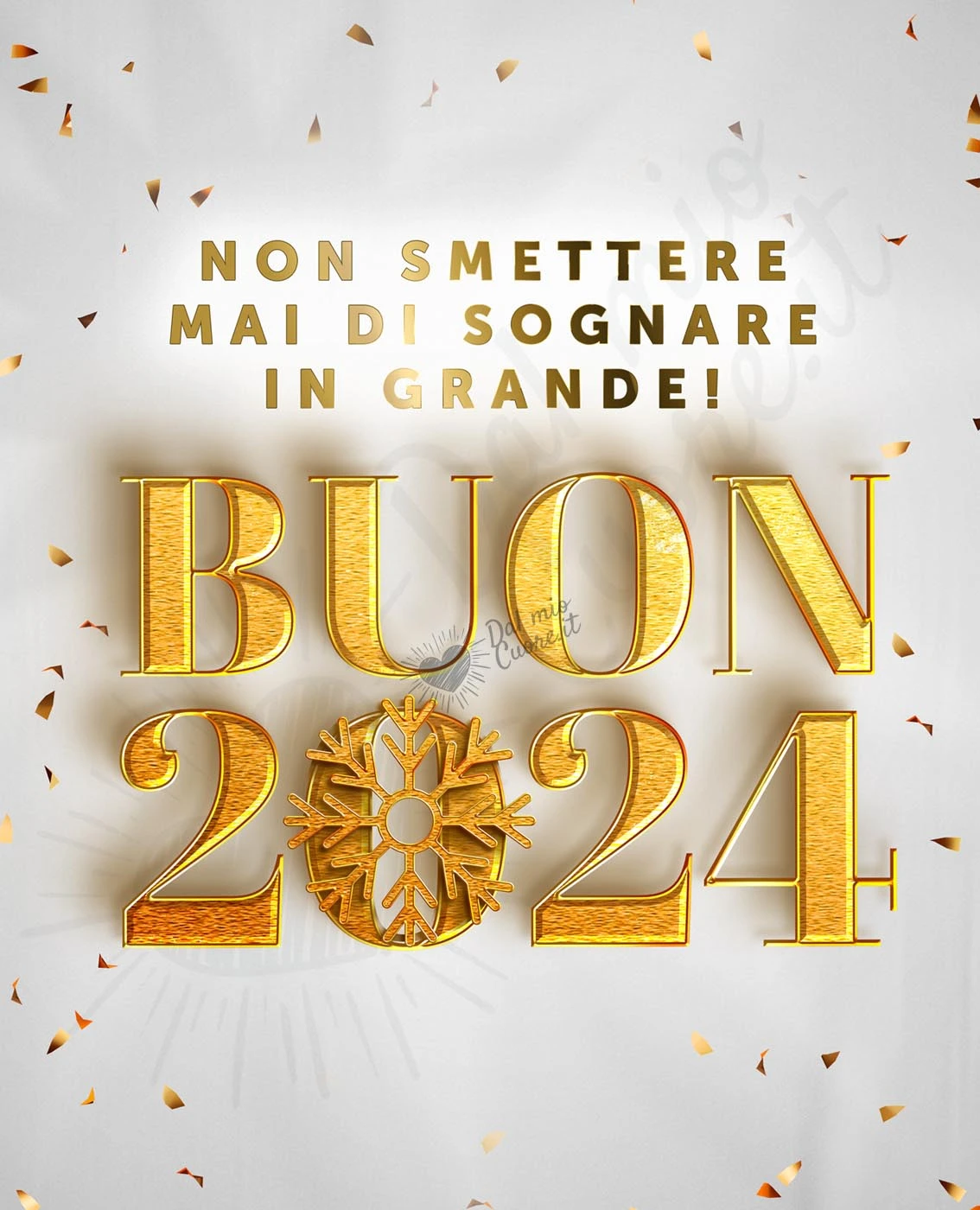 Non smettere mai di sognare in grande. Buon Anno 2024. Auguri con frasi