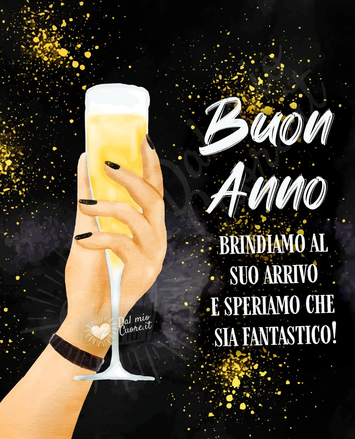 Buon anno, brindiamo al suo arrivo e speriamo che sia fantastico!