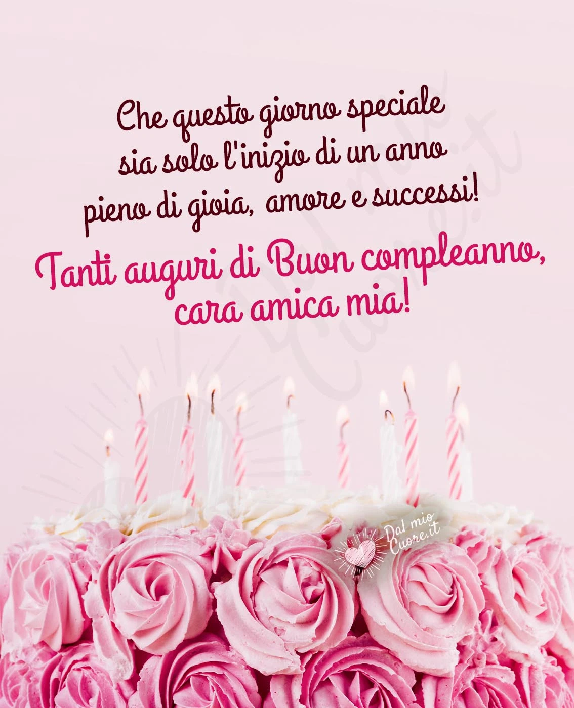 Frase: Che questo giorno speciale sia solo l'inizio di un anno pieno di gioia, amore e successi! Tanti auguri di Buon compleanno, cara amica mia! Frase: Che questo giorno speciale sia solo l'inizio di un anno pieno di gioia, amore e successi! Tanti auguri di Buon compleanno, cara amica mia!