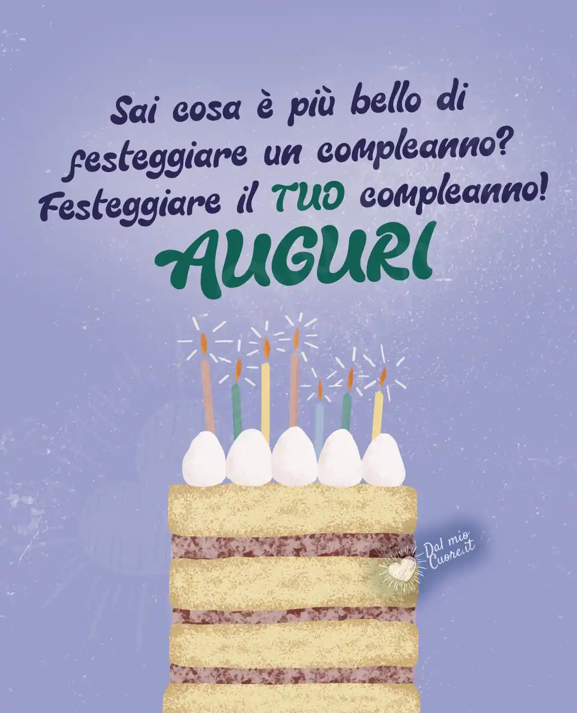 Torta di compleanno con frase di auguri: Sai cosa è più bello di festeggiare un compleanno? Festeggiare il TUO compleanno! AUGURI
