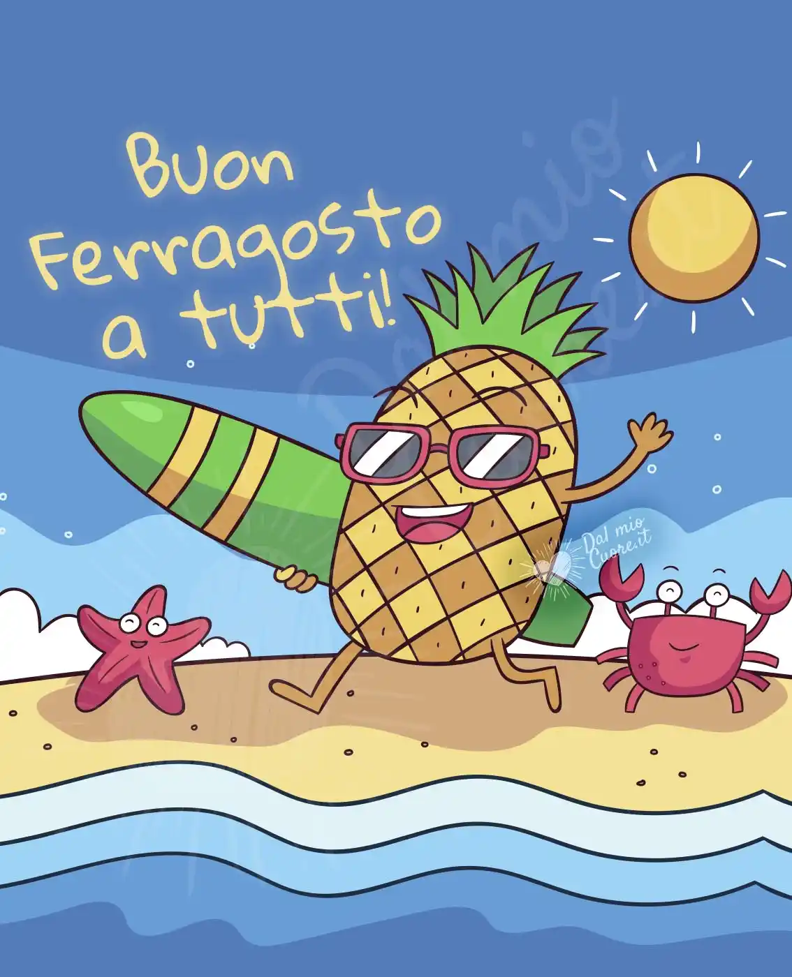 Buon Ferragosto dall’ananas surfista