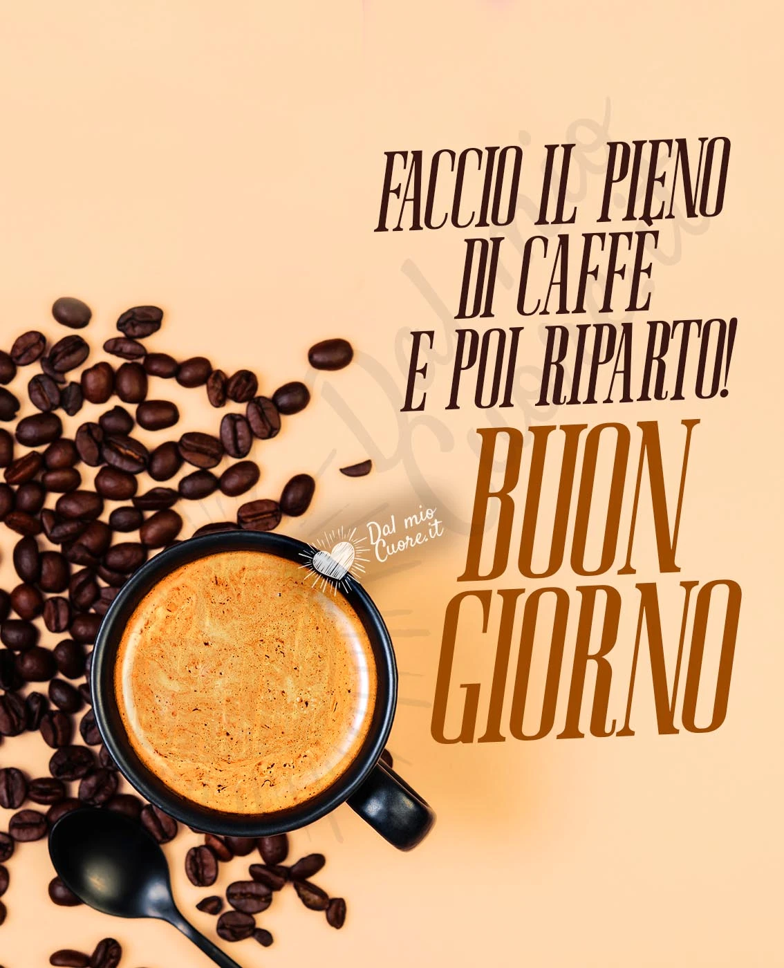 Buon giorno! Faccio il pieno di caffè e poi riparto! Buon giorno! Faccio il pieno di caffè e poi riparto!