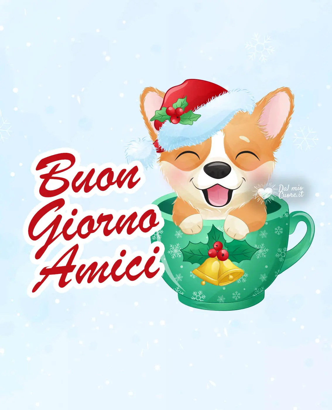 Buon giorno natalizio con cagnolino Buon giorno natalizio con cagnolino