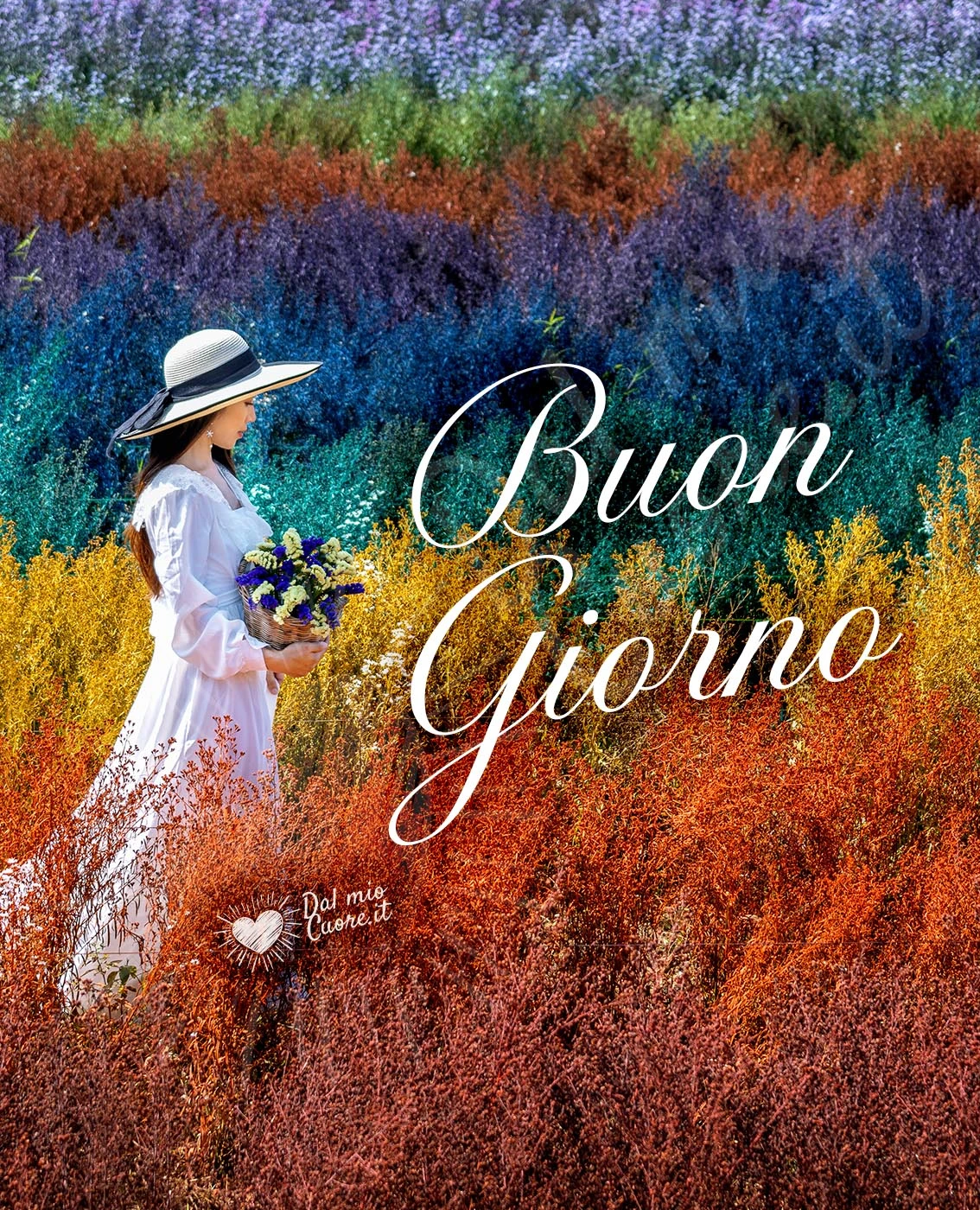 Imm Buongiorno con fiori e colori