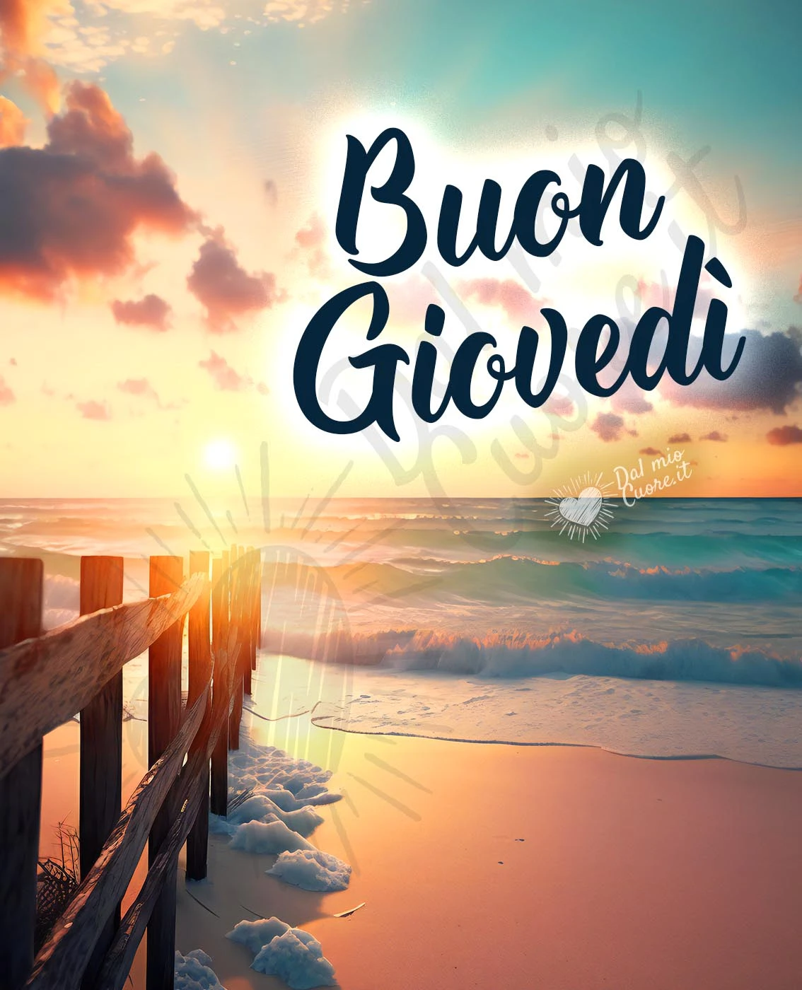 Buon giovedì con alba sul mare