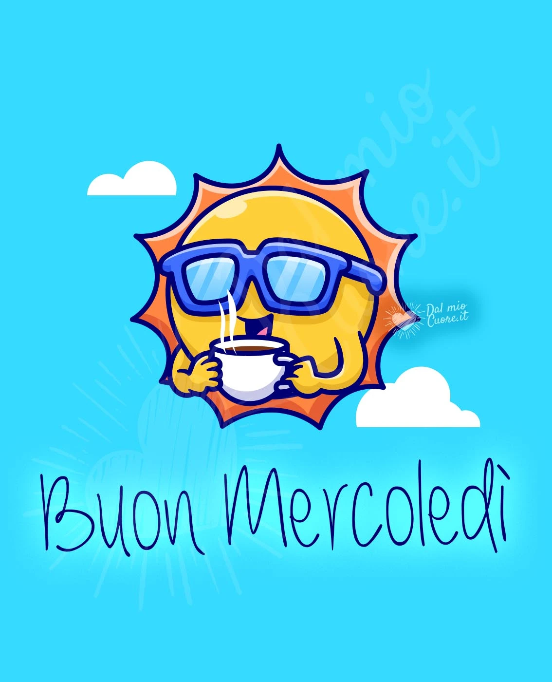 Buon mercoledì con sole e caffè
