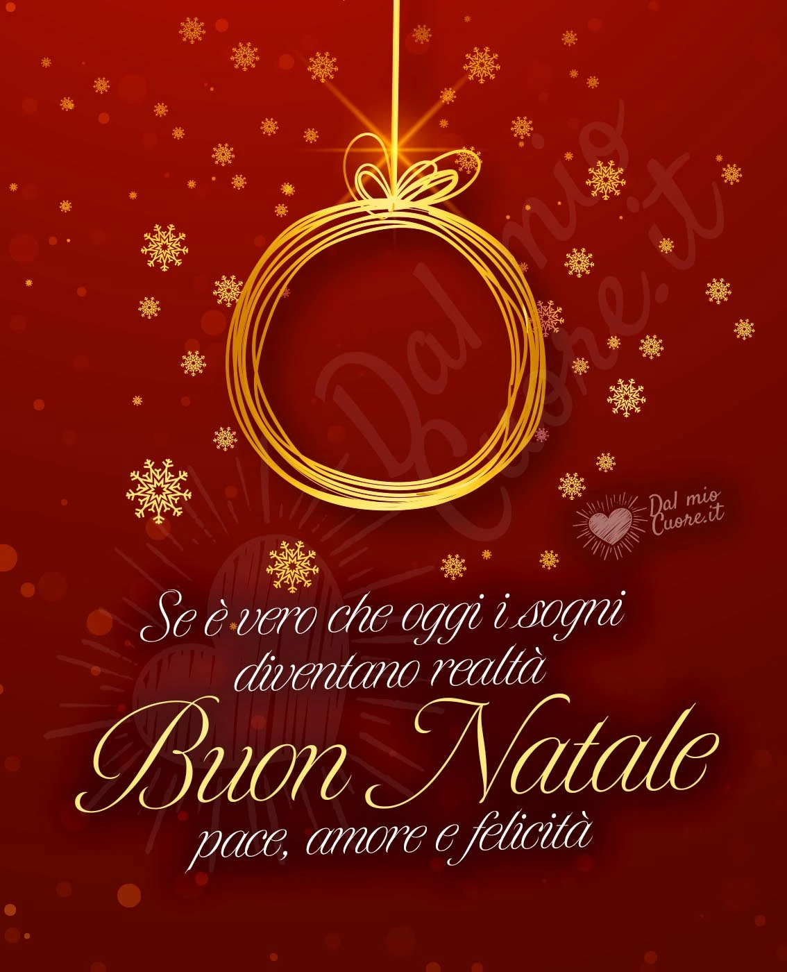 Se è vero che oggi i sogni diventano realtà Buon Natale, pace, amore e felicità