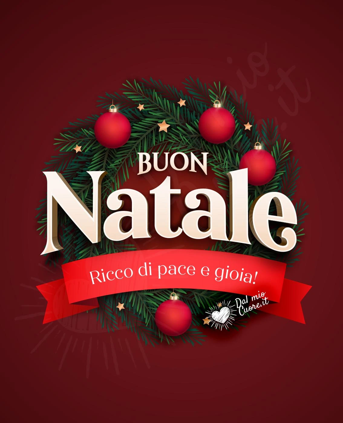 Buon Natale, immagine con corona e messaggio di pace Buon Natale, immagine con corona e messaggio di pace