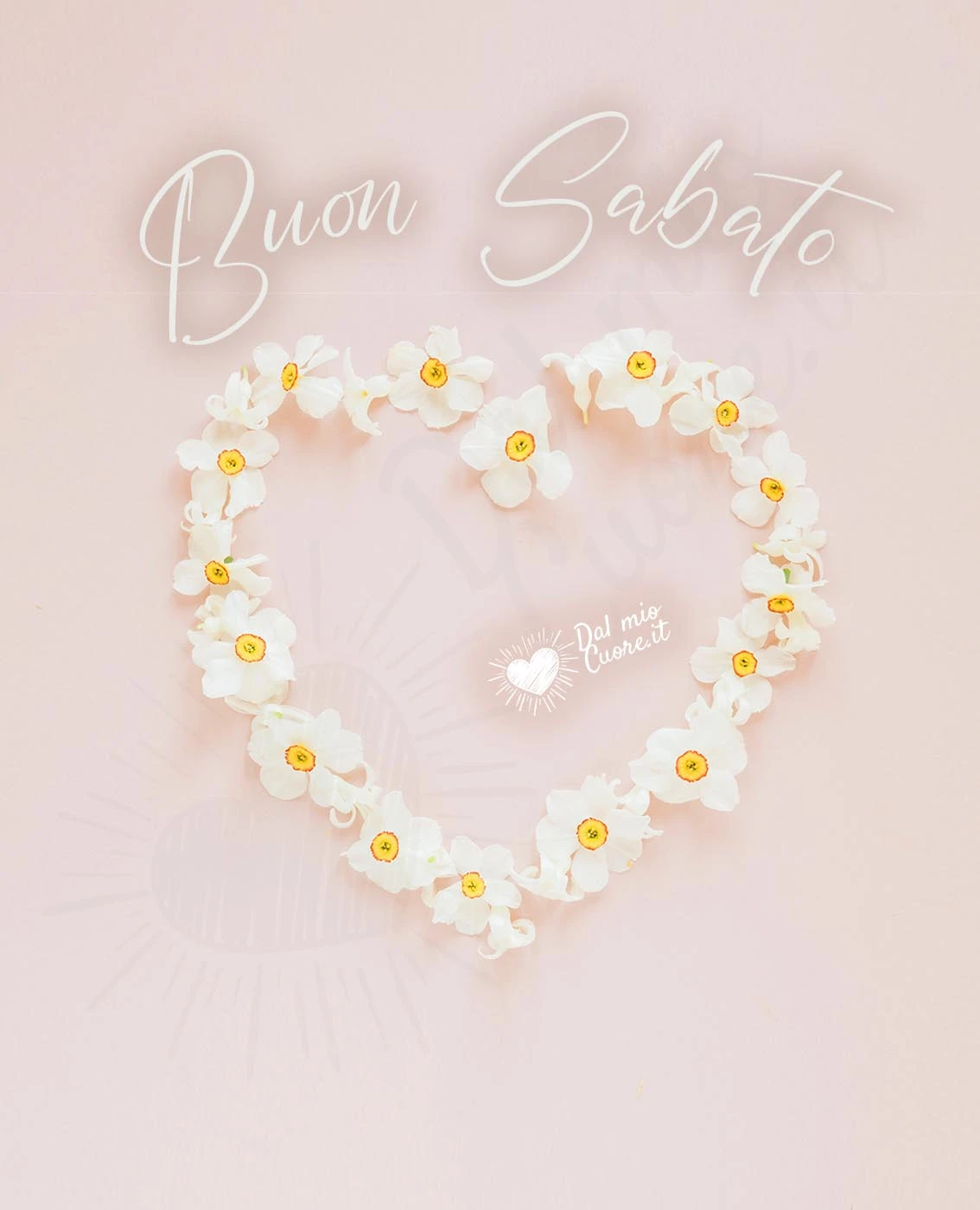 Imm Buon sabato con cuore di fiori Imm Buon sabato con cuore di fiori