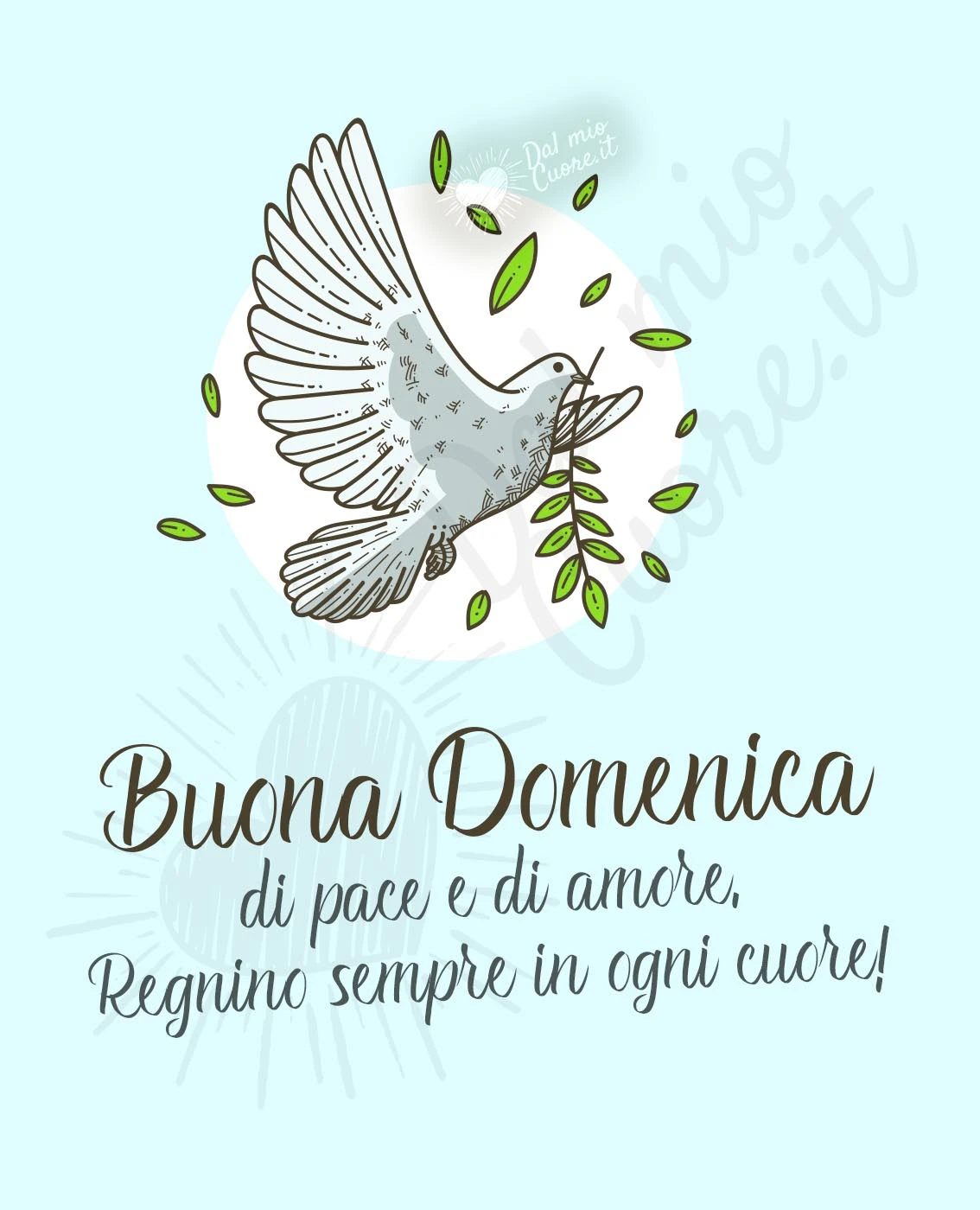 Buona domenica con frase sulla pace e sull'amore
