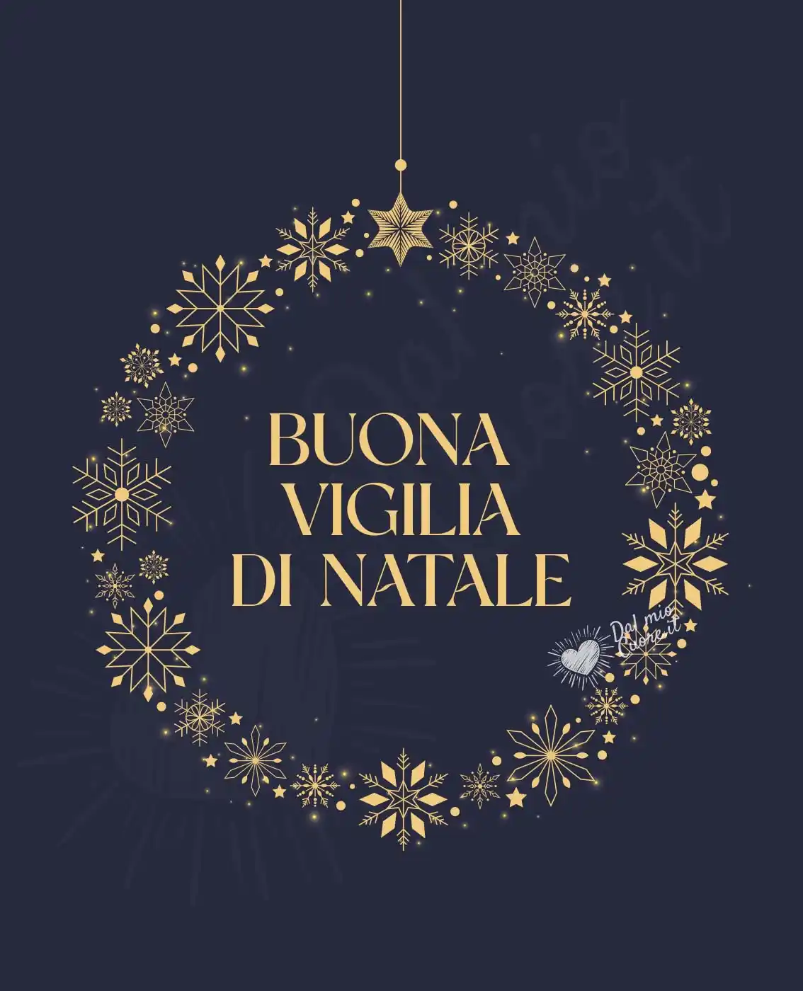 Buona Vigilia di Natale con ghirlanda elegante