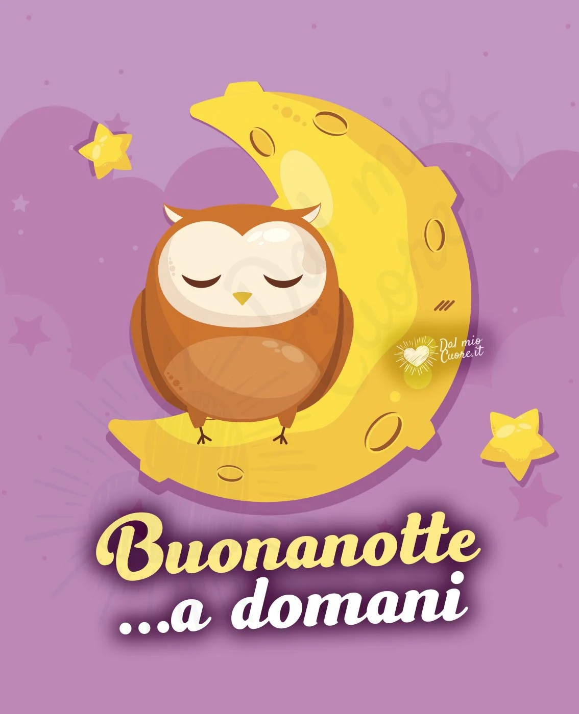 Buonanotte a domani, con gufetto e luna
