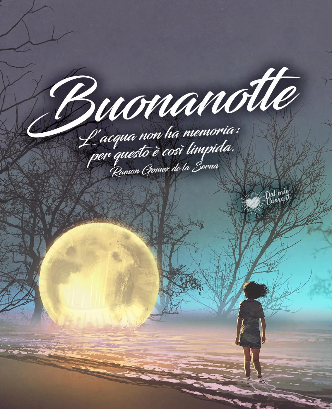 Buonanotte (Frasi). L’acqua non ha memoria: per questo è così limpida