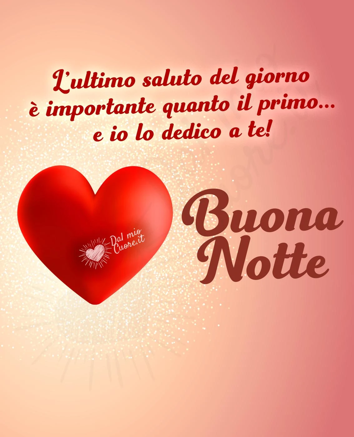 Buonanotte affettuosa con cuore e frase Buonanotte affettuosa con cuore e frase