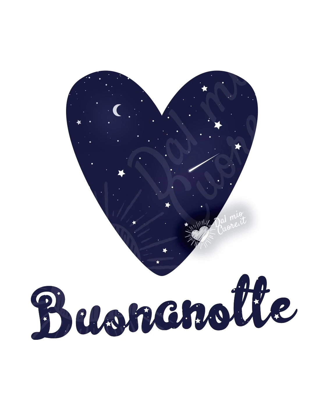 Buonanotte con cuore fatto di stelle