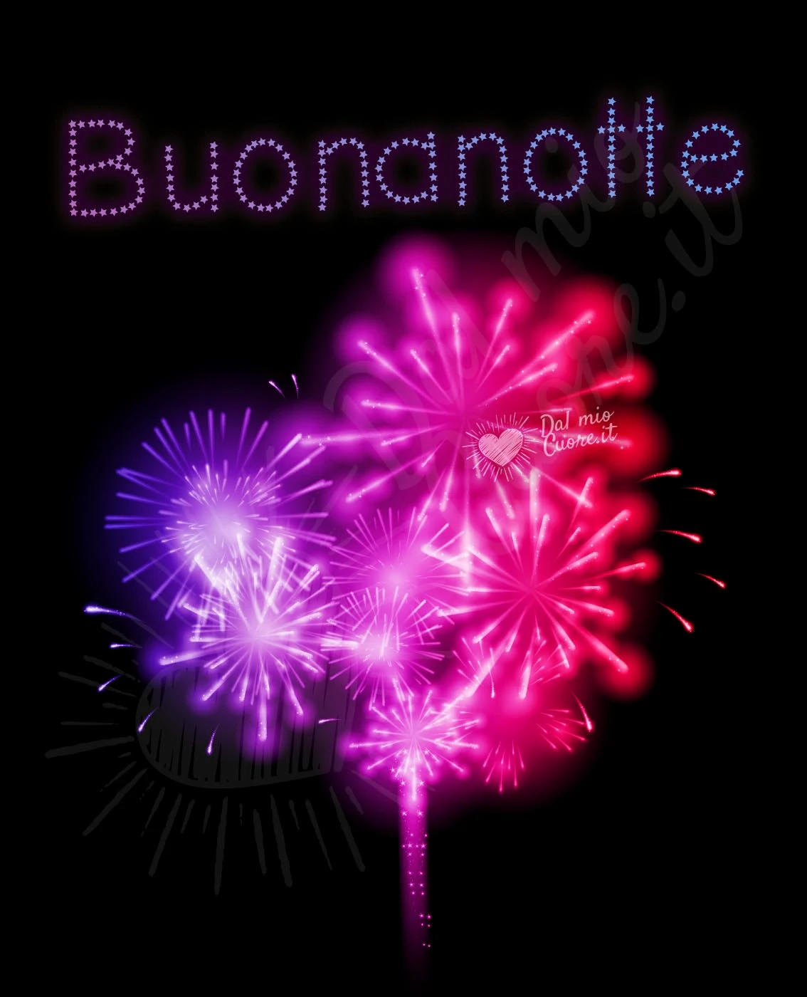 Buonanotte con fuochi d'artificio