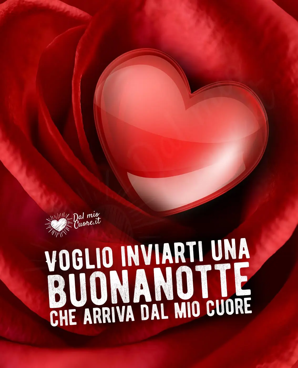 Voglio inviarti una buonanotte che arriva dal mio cuore