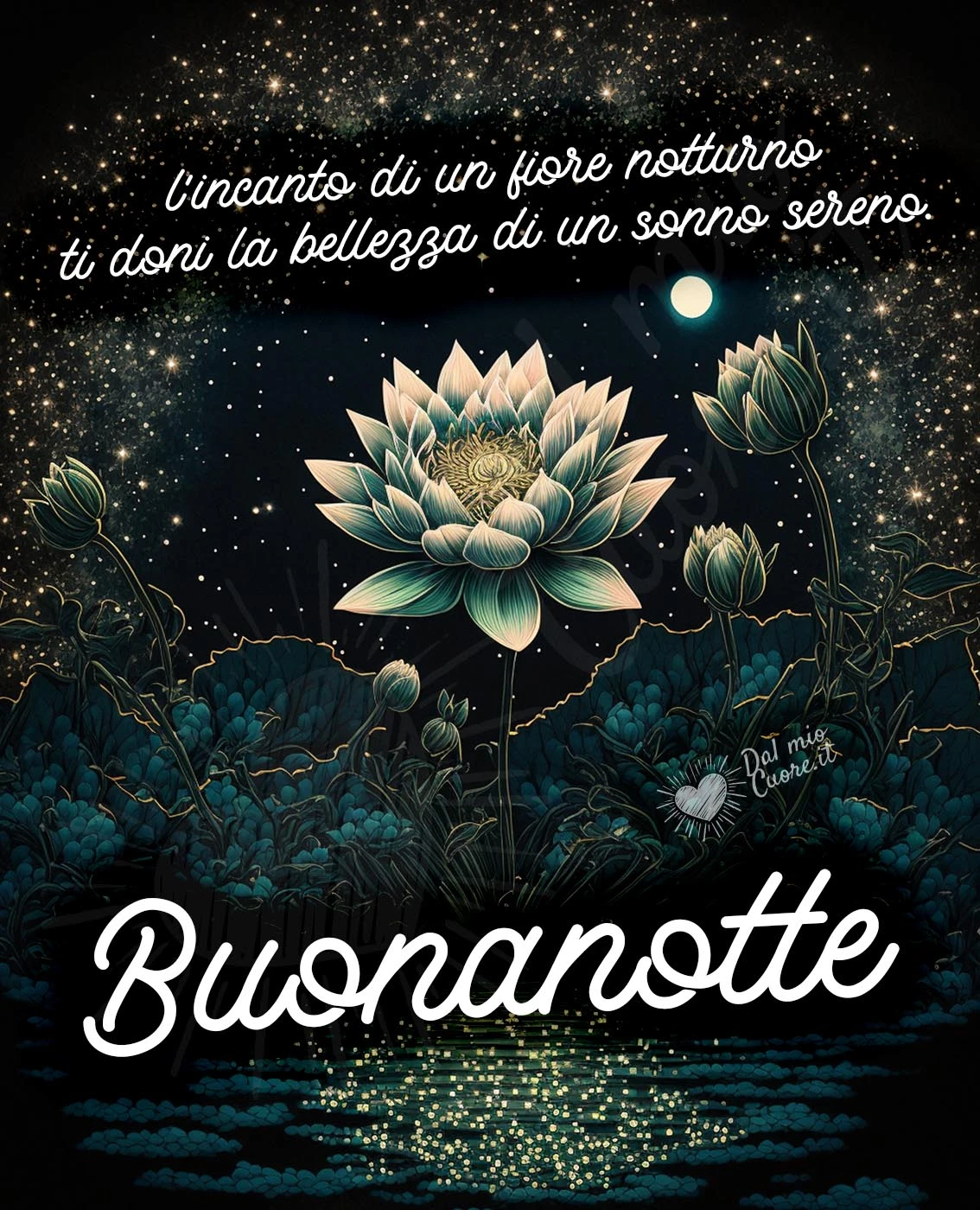 Buonanotte frase. L'incanto di un fiore notturno ti doni la bellezza di un sonno sereno