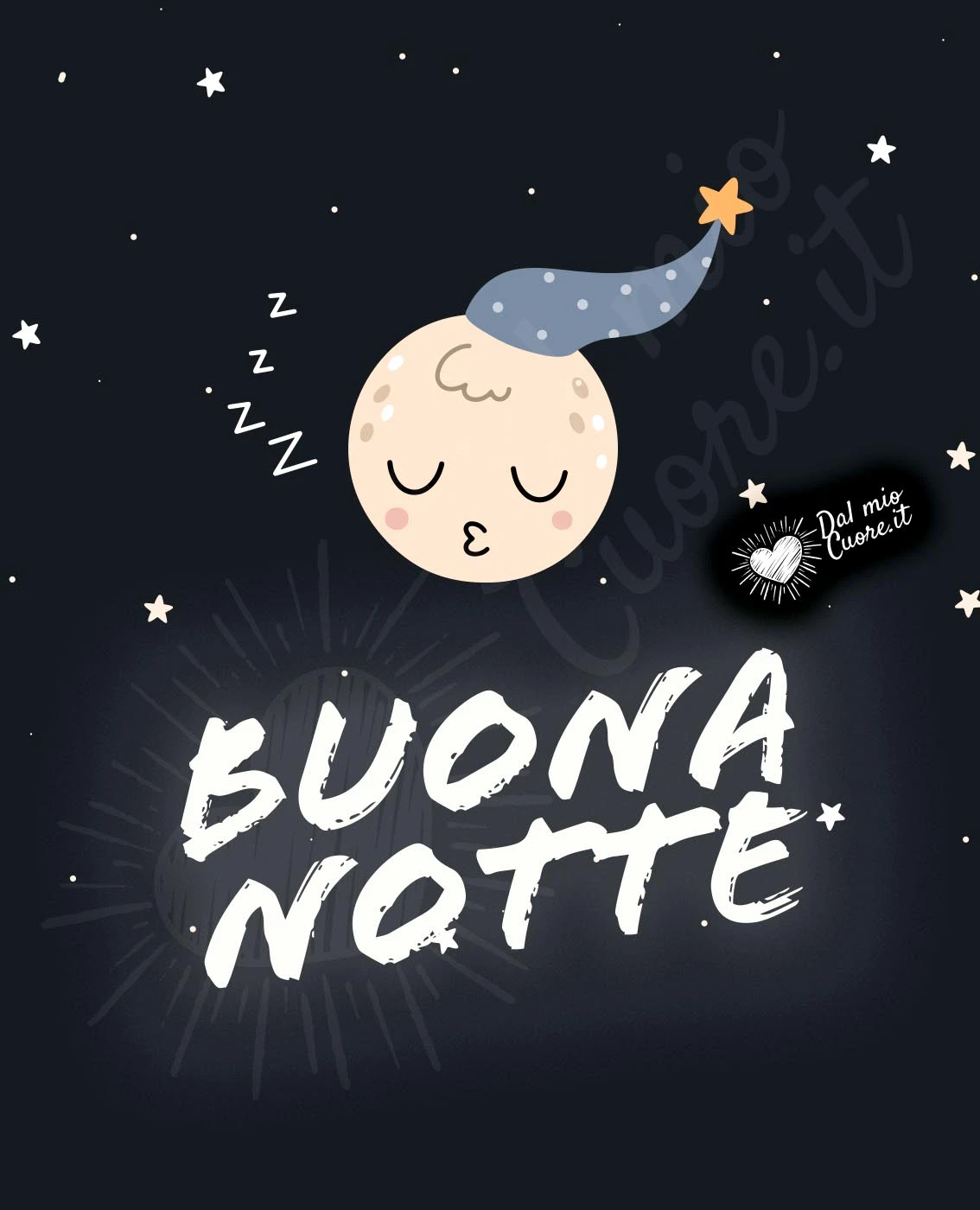 Buona notte con luna che dorme