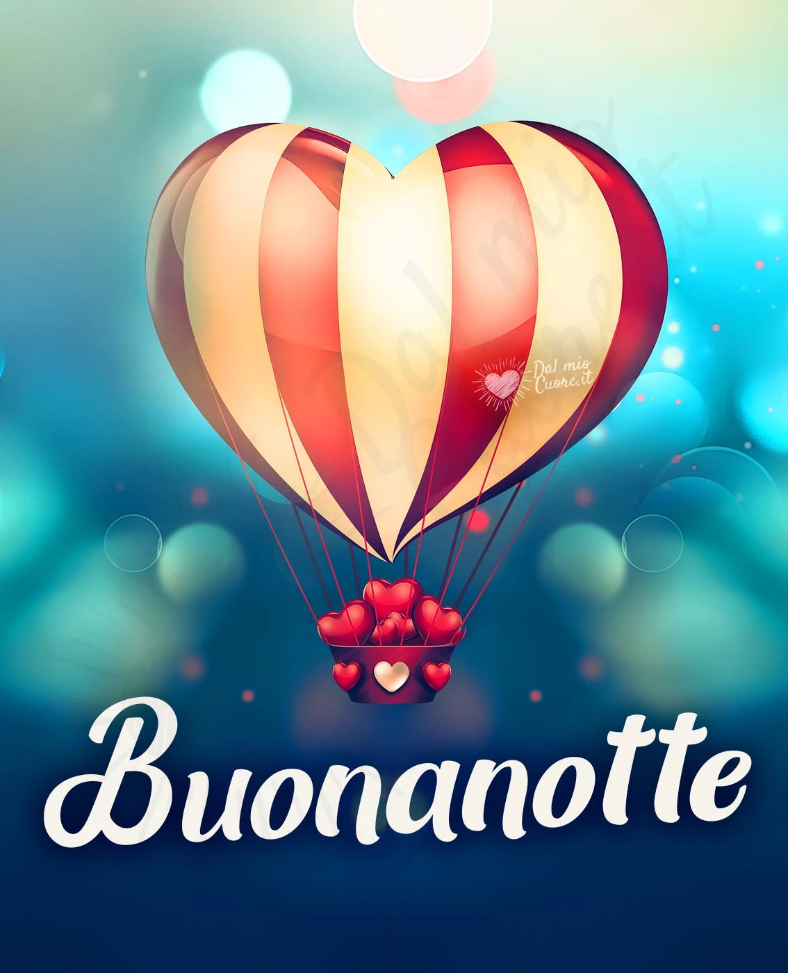 Buonanotte con cuore e mongolfiera Buonanotte con cuore e mongolfiera