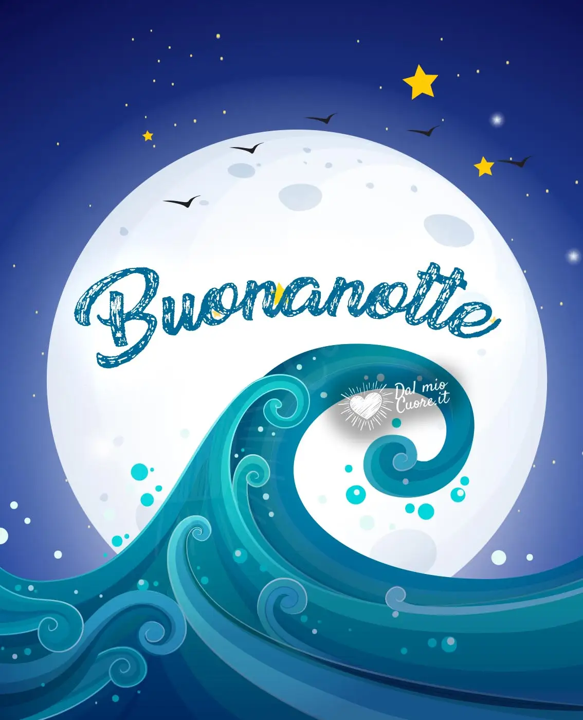 Buonanotte con mare e luna