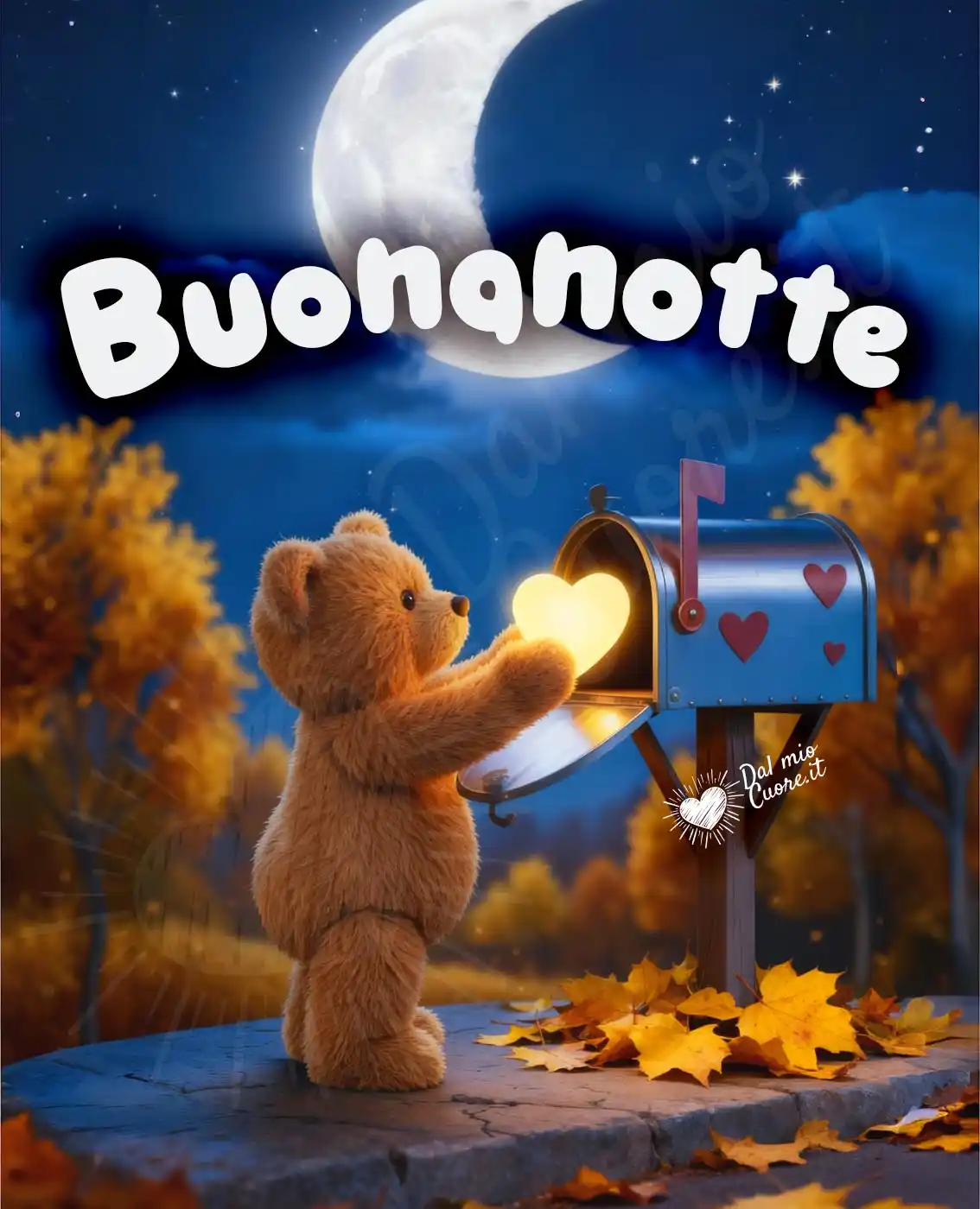 Buonanotte con orsetto checonsegna un cuore luminoso