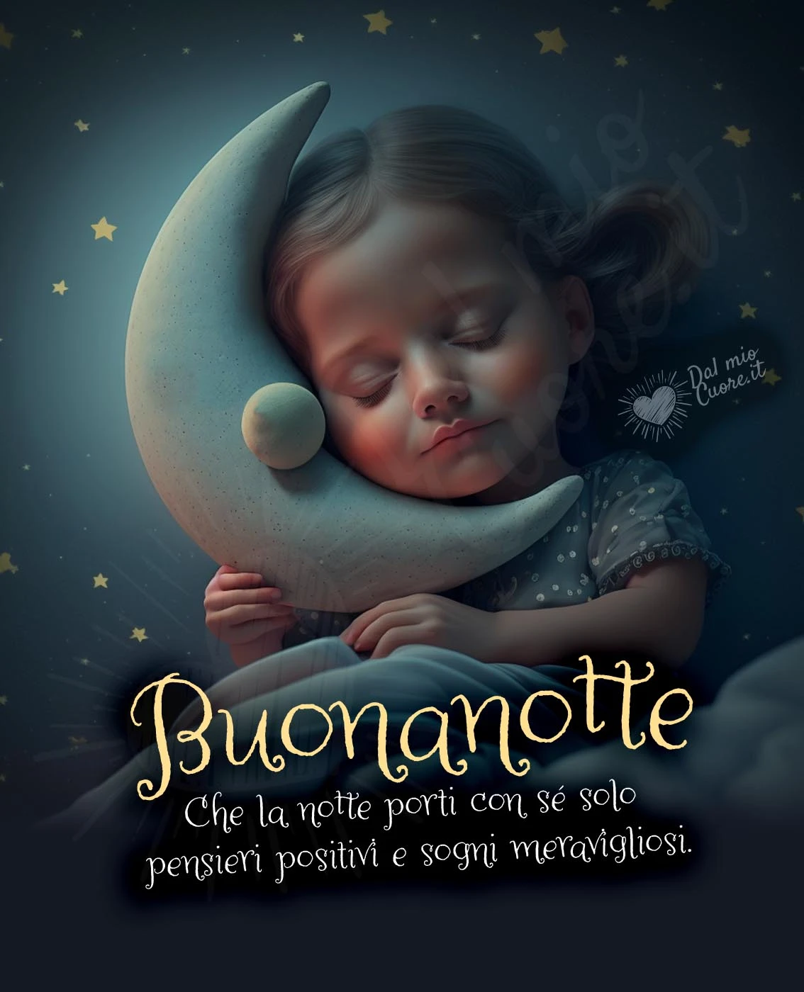 Che la notte porti con sé solo pensieri positivi e sogni meravigliosi. Buonanotte