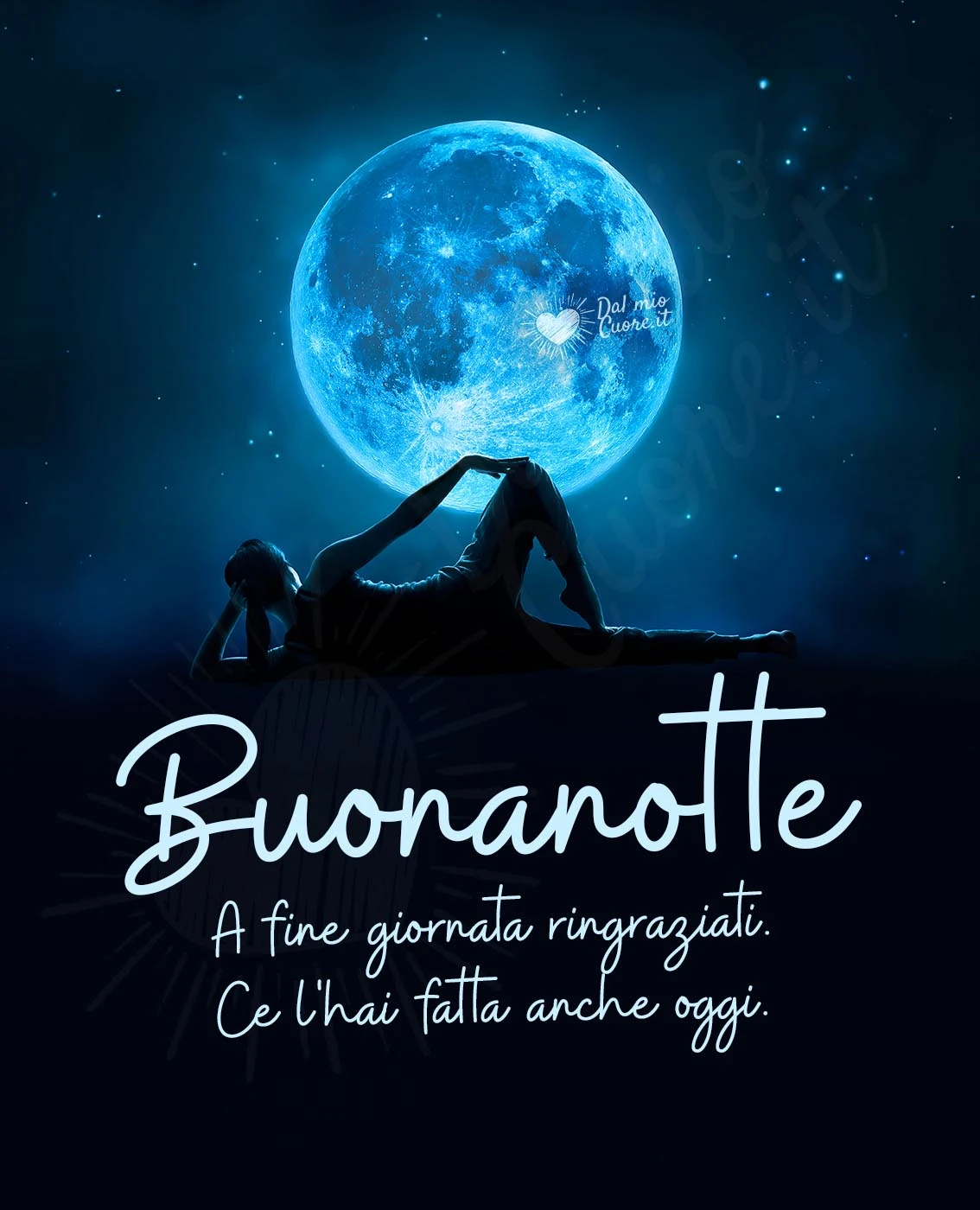 Buonanotte (Frasi). A fine giornata ringraziati. Ce l'hai fatta anche oggi.