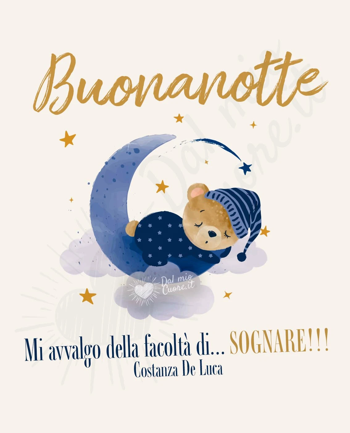 Mi avvalgo della facoltà di... sognare! Buonanotte