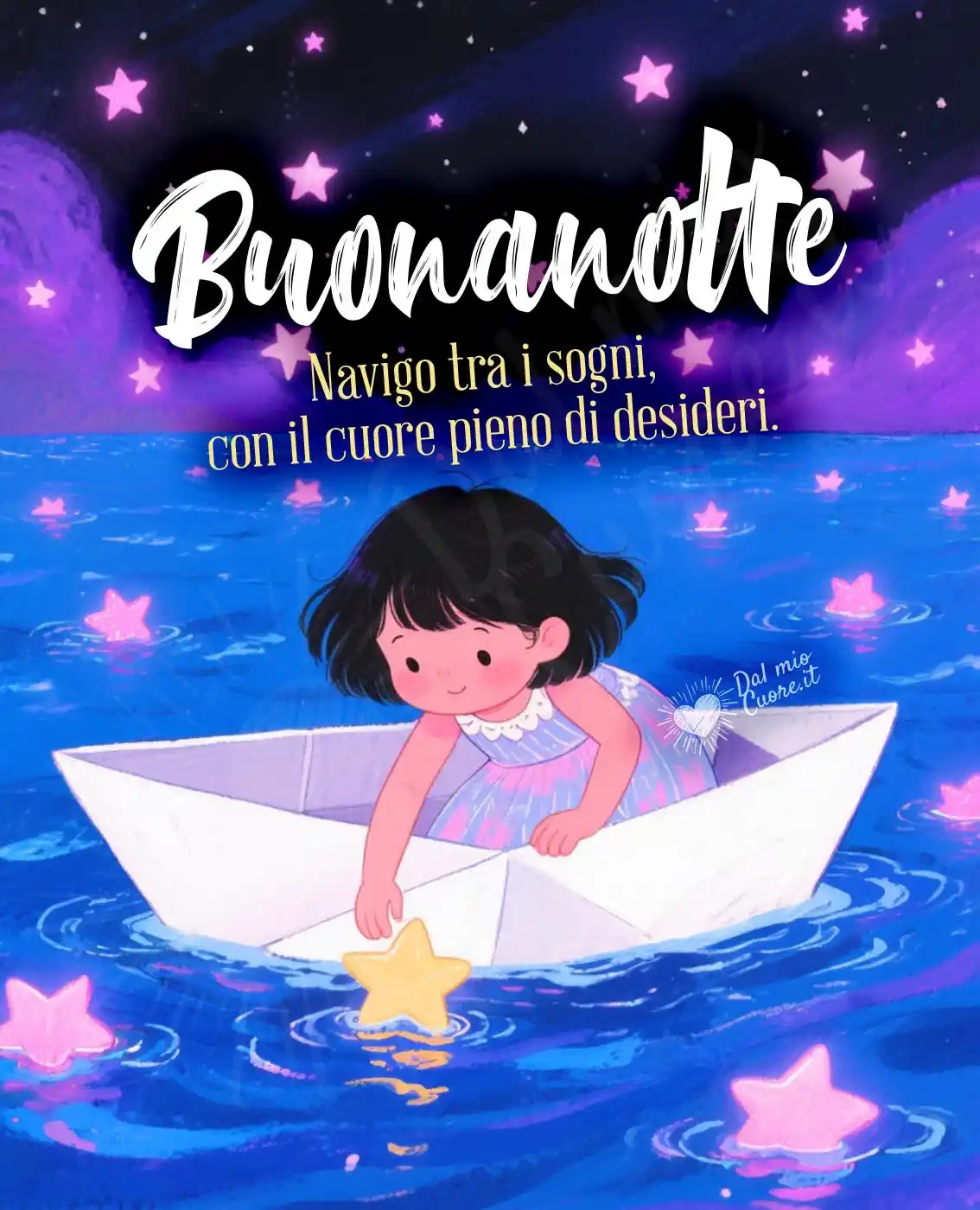 Immagine Buonanotte. Navigo tra i sogni, con il cuore pieno di desideri