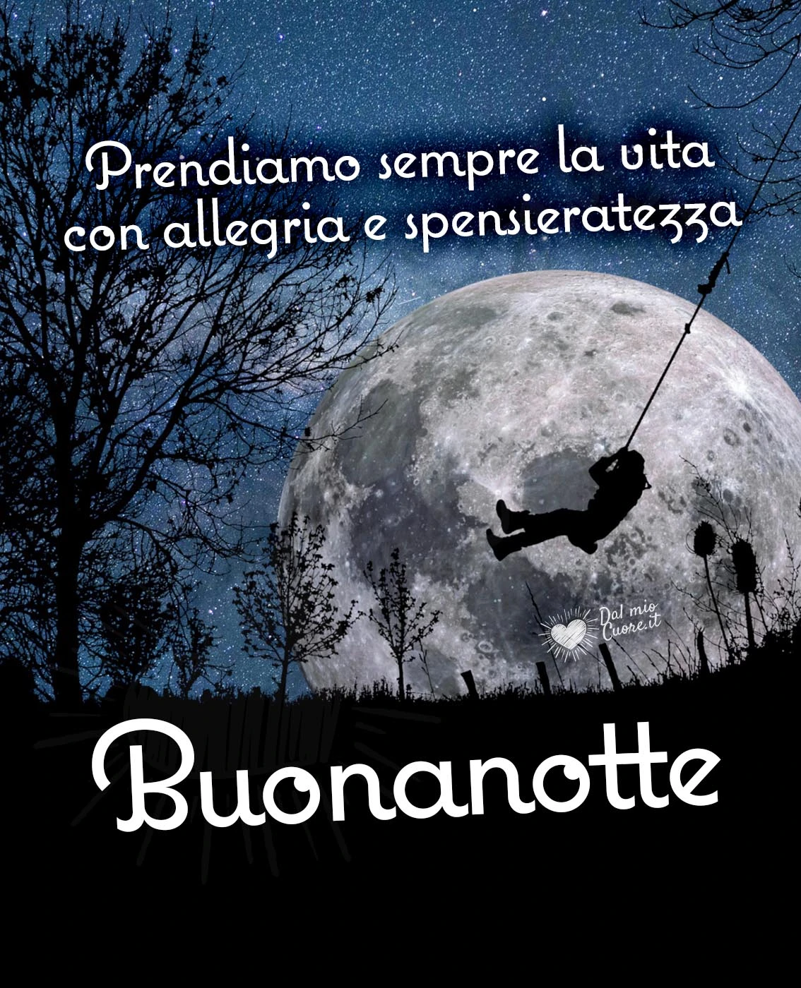 Buonanotte. Prendiamo sempre la vita con allegria e spensieratezza