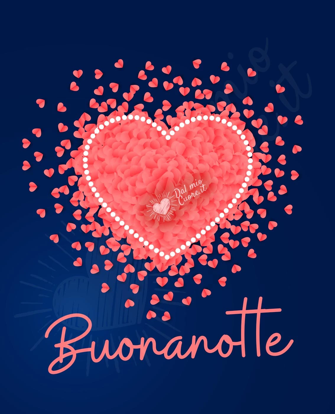 Immagine Buonanotte con cuore fatto di cuori