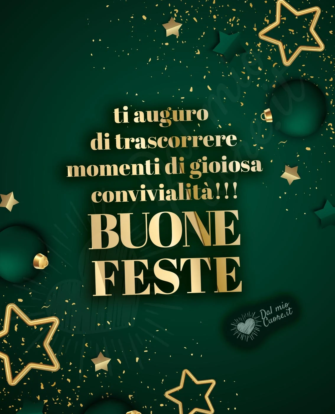 Auguri di Buone feste con frase. Ti auguro di trascorrere momenti di gioiosa convivialità!