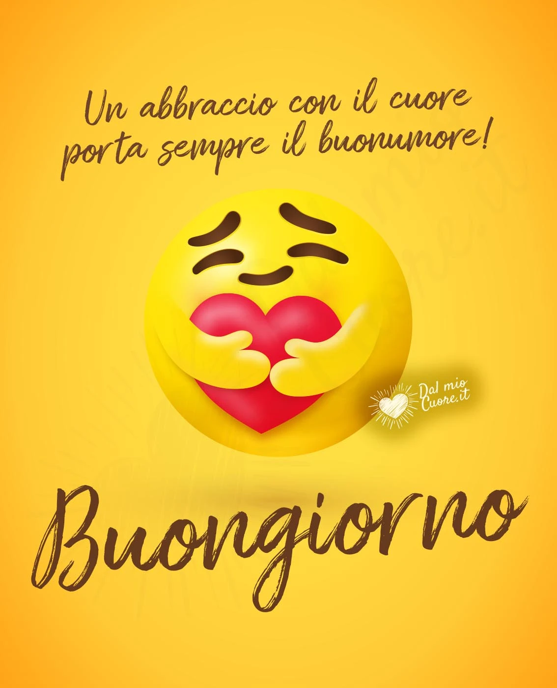 Buongiorno. Un abbraccio con il cuore porta sempre il buonumore!