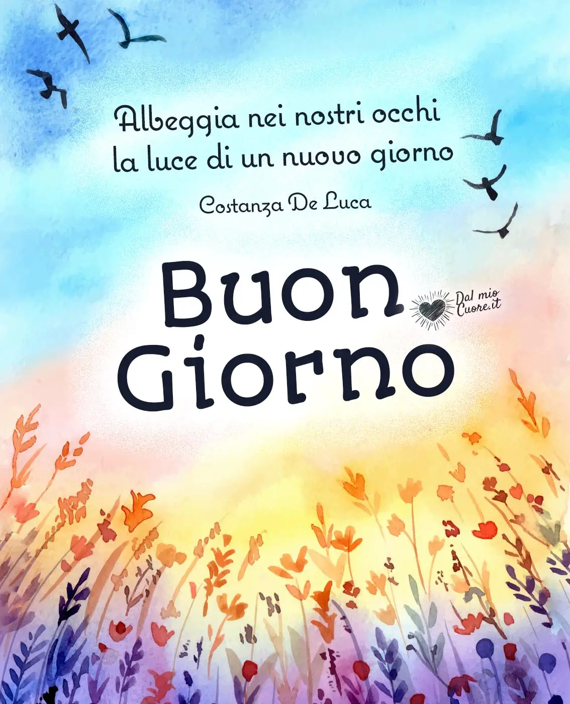 Albeggia nei nostri occhi la luce di un nuovo giorno. Buon Giorno