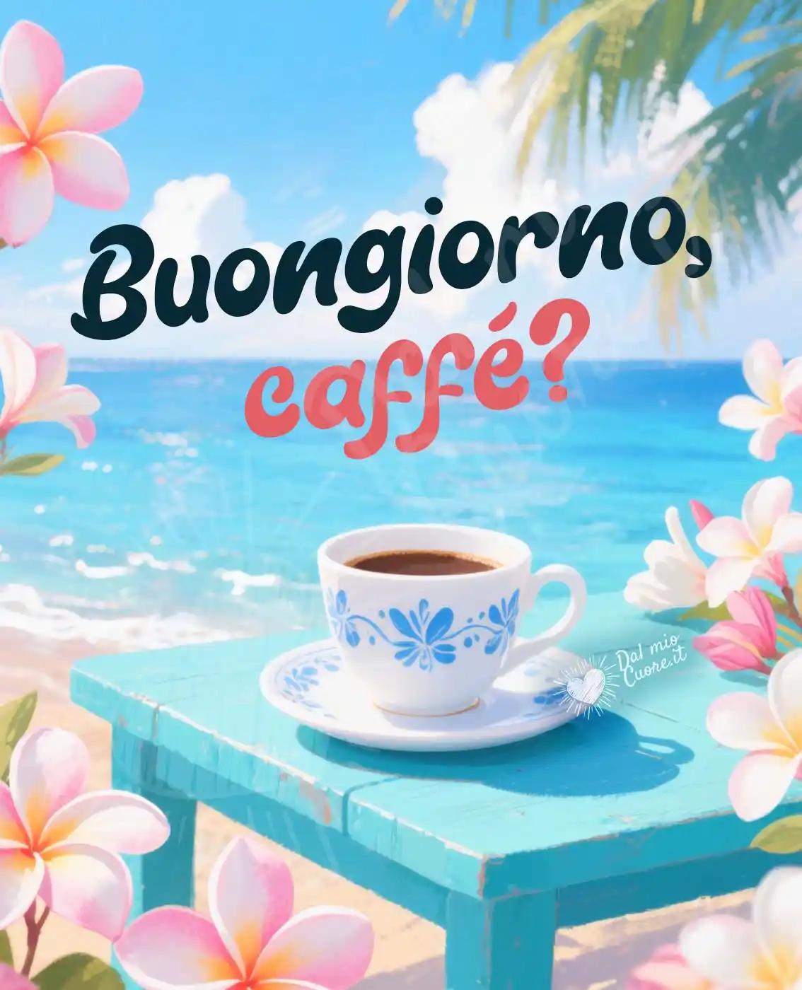 Immagine buongiorno estiva con caffè