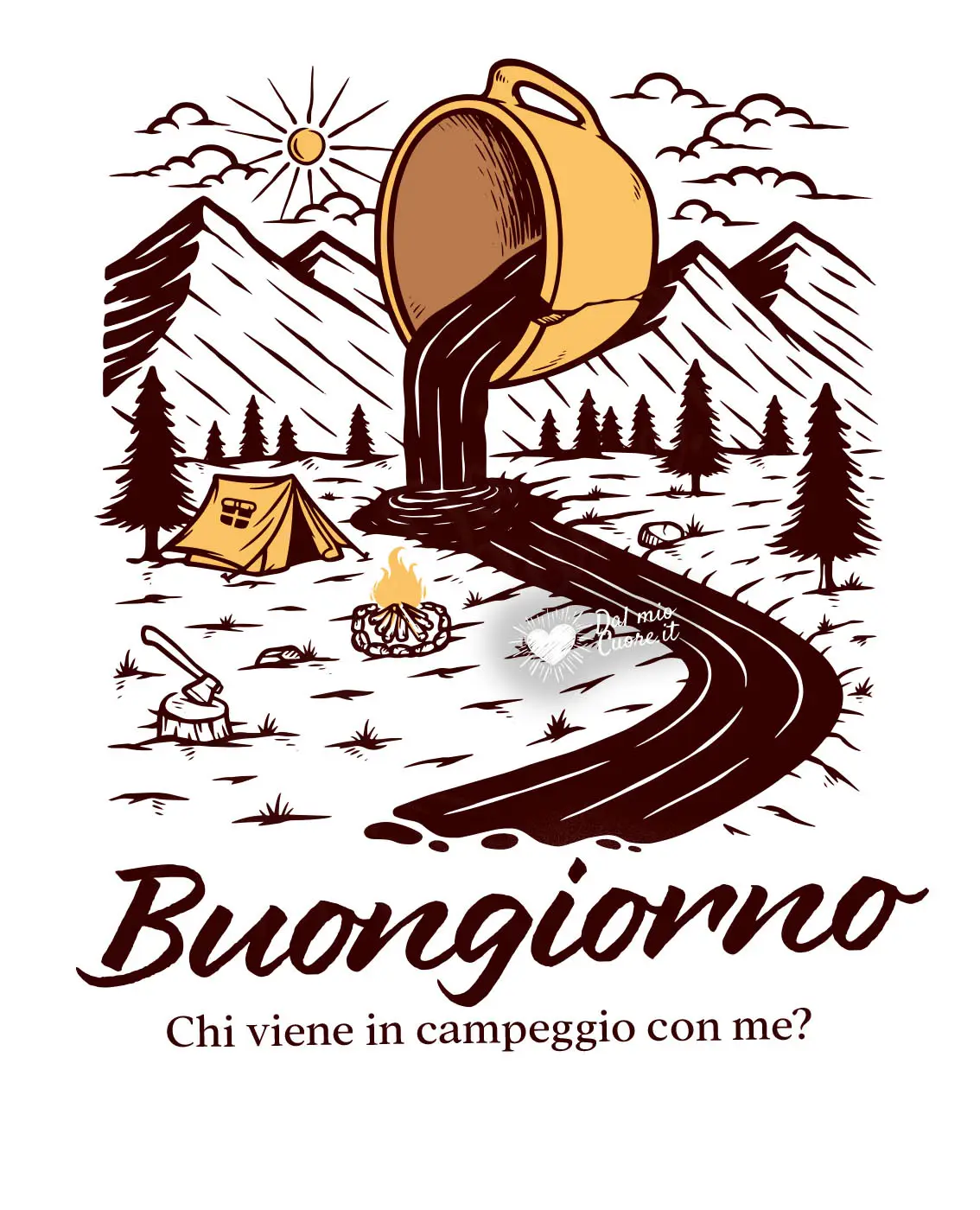 Chi viene in campeggio con me? Buongiorno Divertente Chi viene in campeggio con me? Buongiorno Divertente