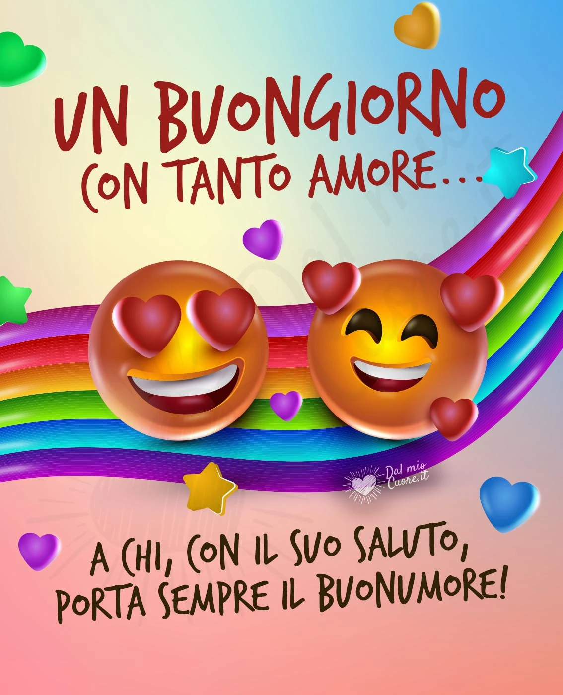 Un buongiorno con tanto amore a chi, con il suo saluto, porta sempre il buonumore! Un buongiorno con tanto amore a chi, con il suo saluto, porta sempre il buonumore!