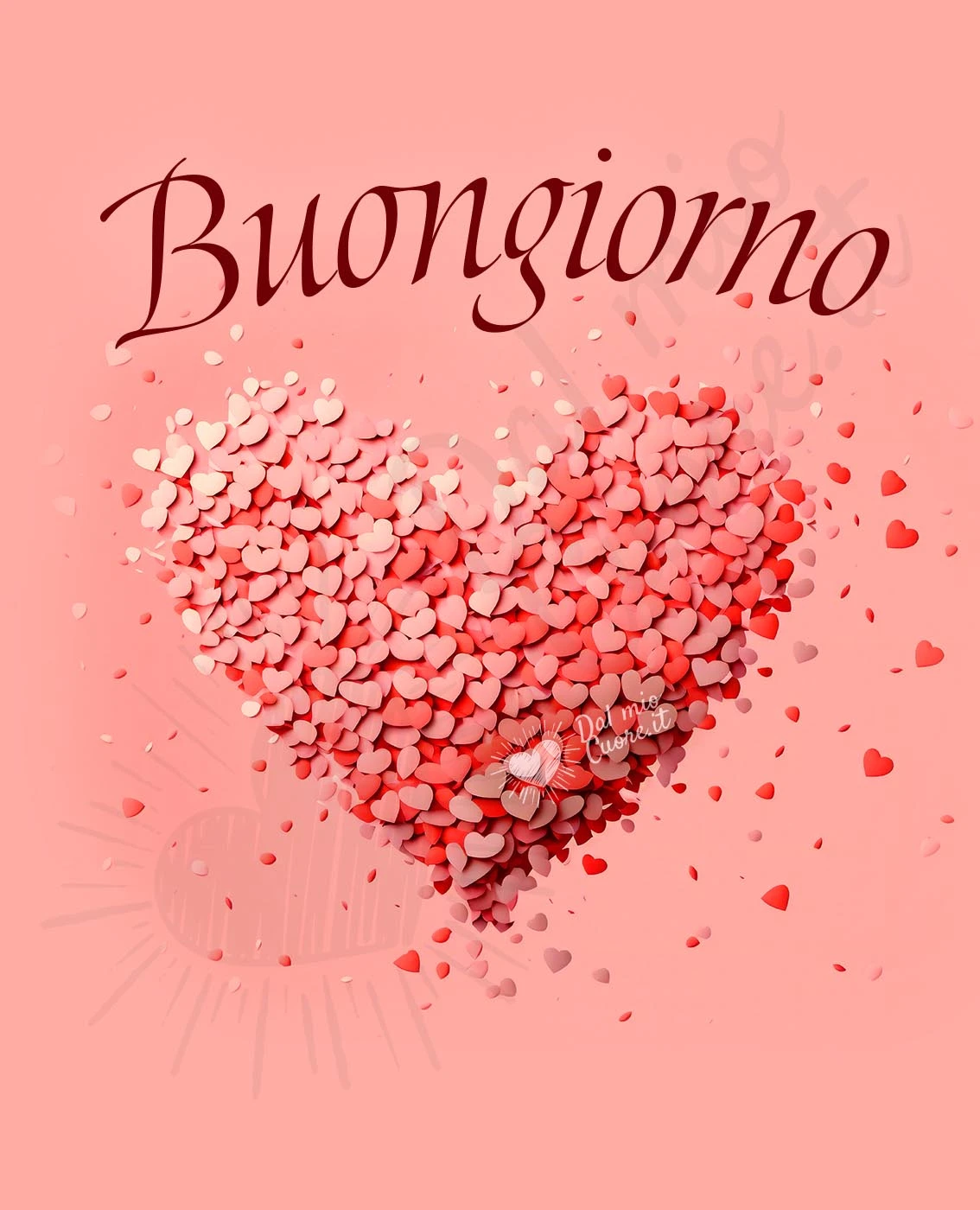 Buongiorno con cuore fatto di petali