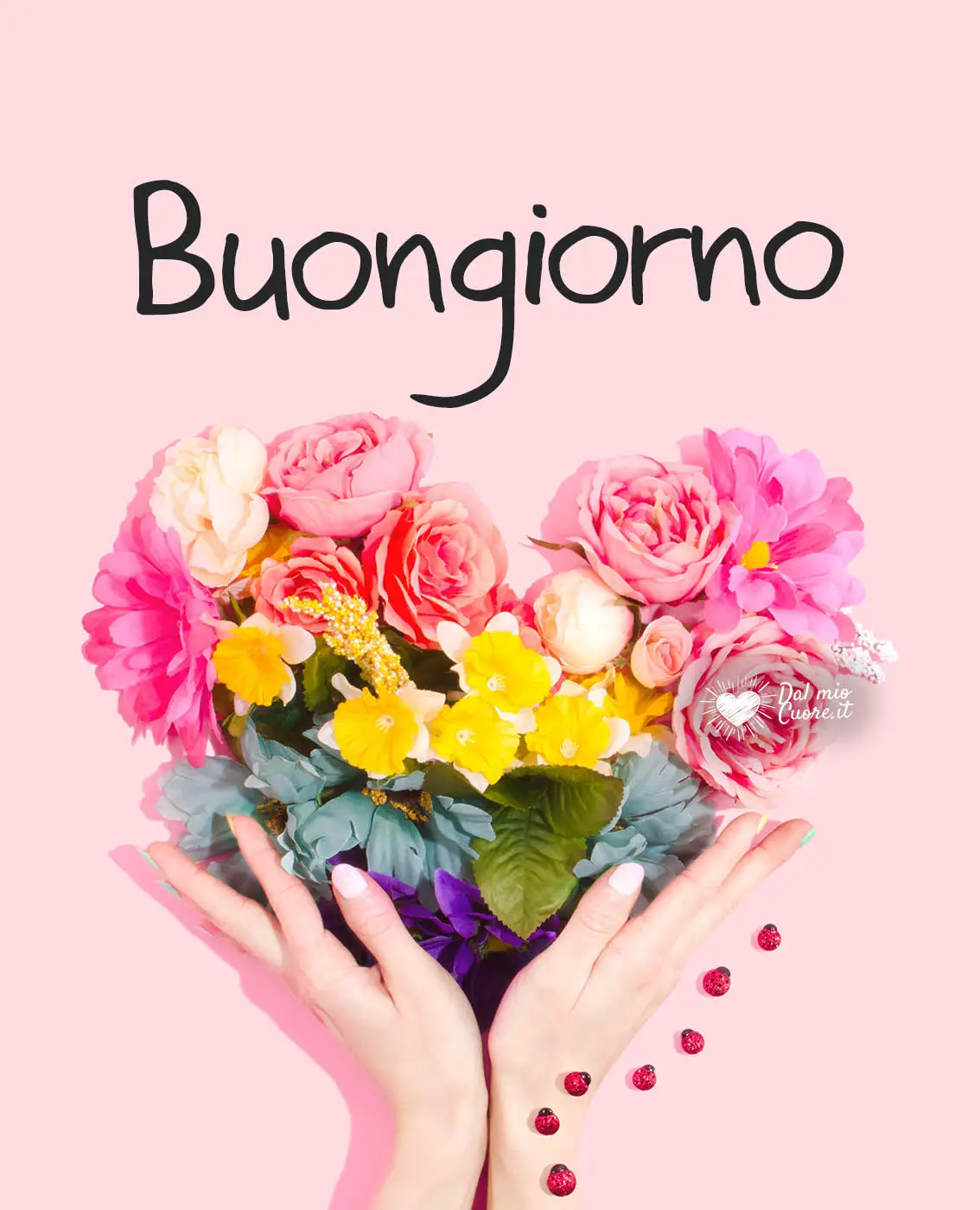 Buongiorno con cuore di fiori Buongiorno con cuore di fiori