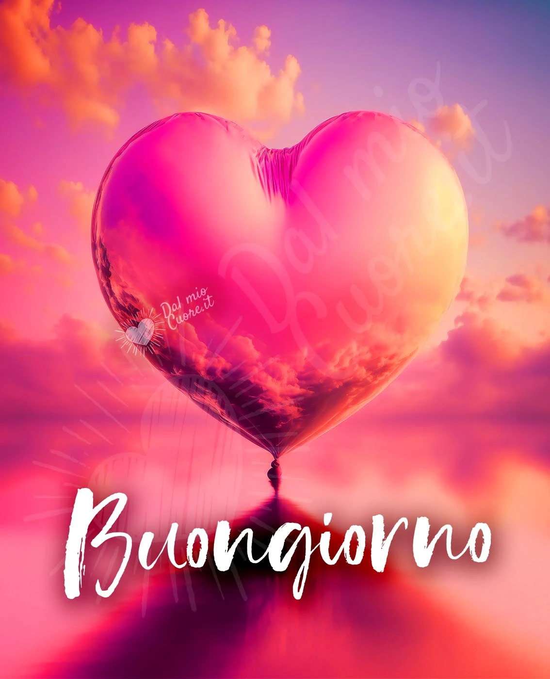 Buongiorno con cuore su acqua Buongiorno con cuore su acqua