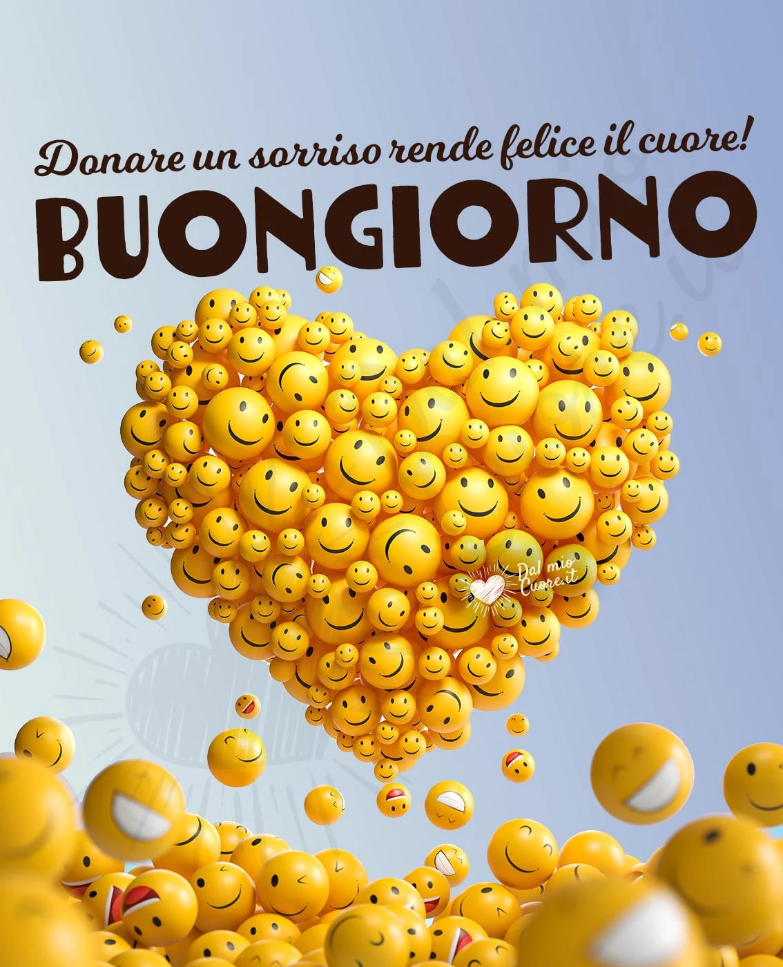 Buongiorno (Frasi). Donare un sorriso rende felice il cuore
