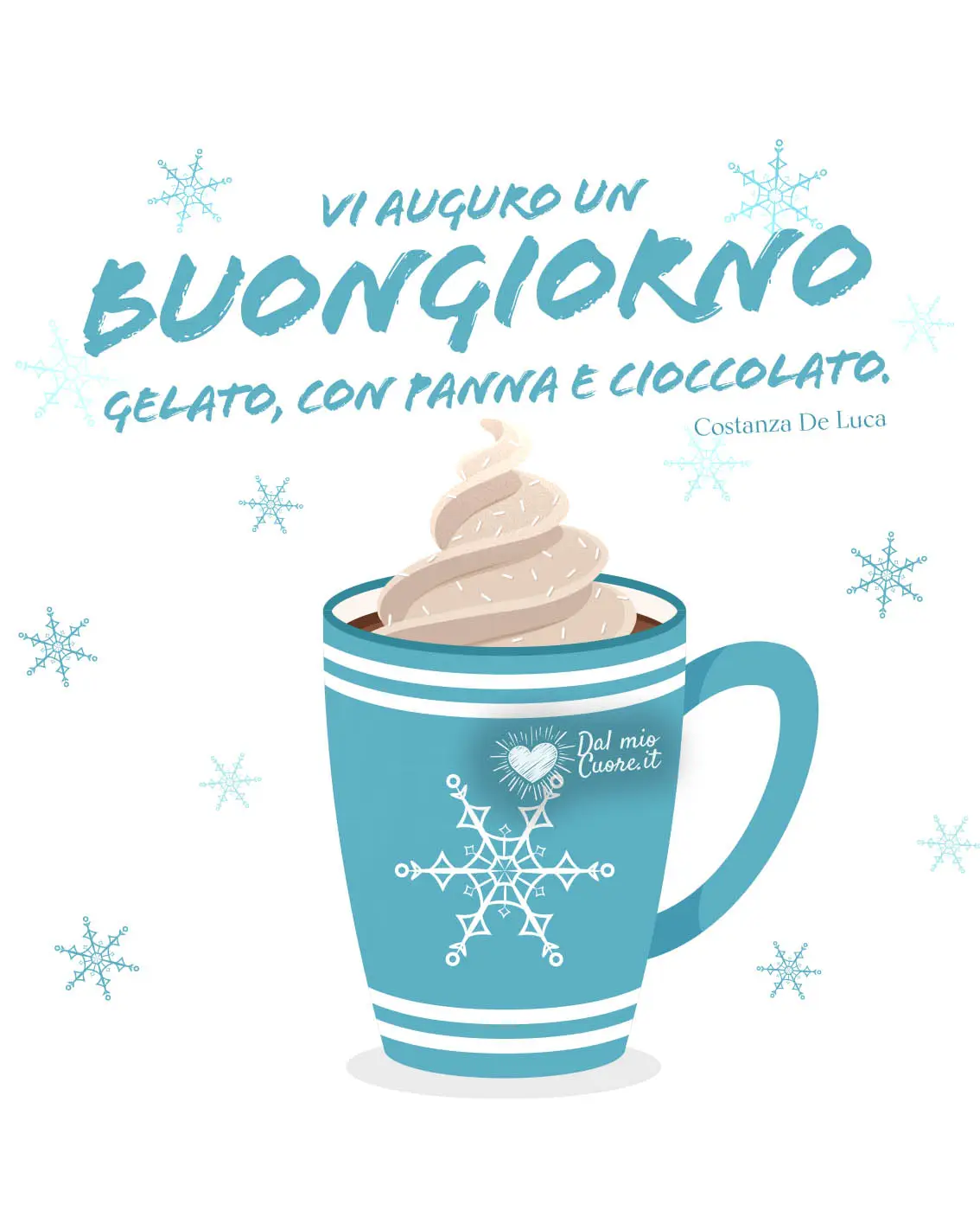 Vi auguro un buongiorno gelato, con panna e cioccolato. Vi auguro un buongiorno gelato, con panna e cioccolato.