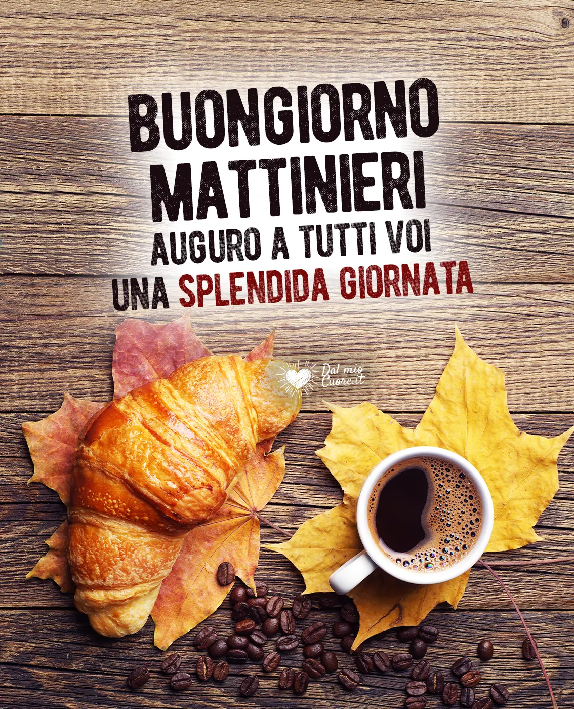 Buongiorno mattinieri. Auguro a tutti voi una splendida giornata