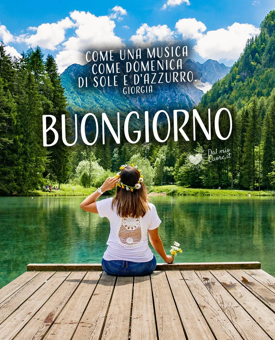 Come una musica come domenica di sole e d'azzurro. Buongiorno