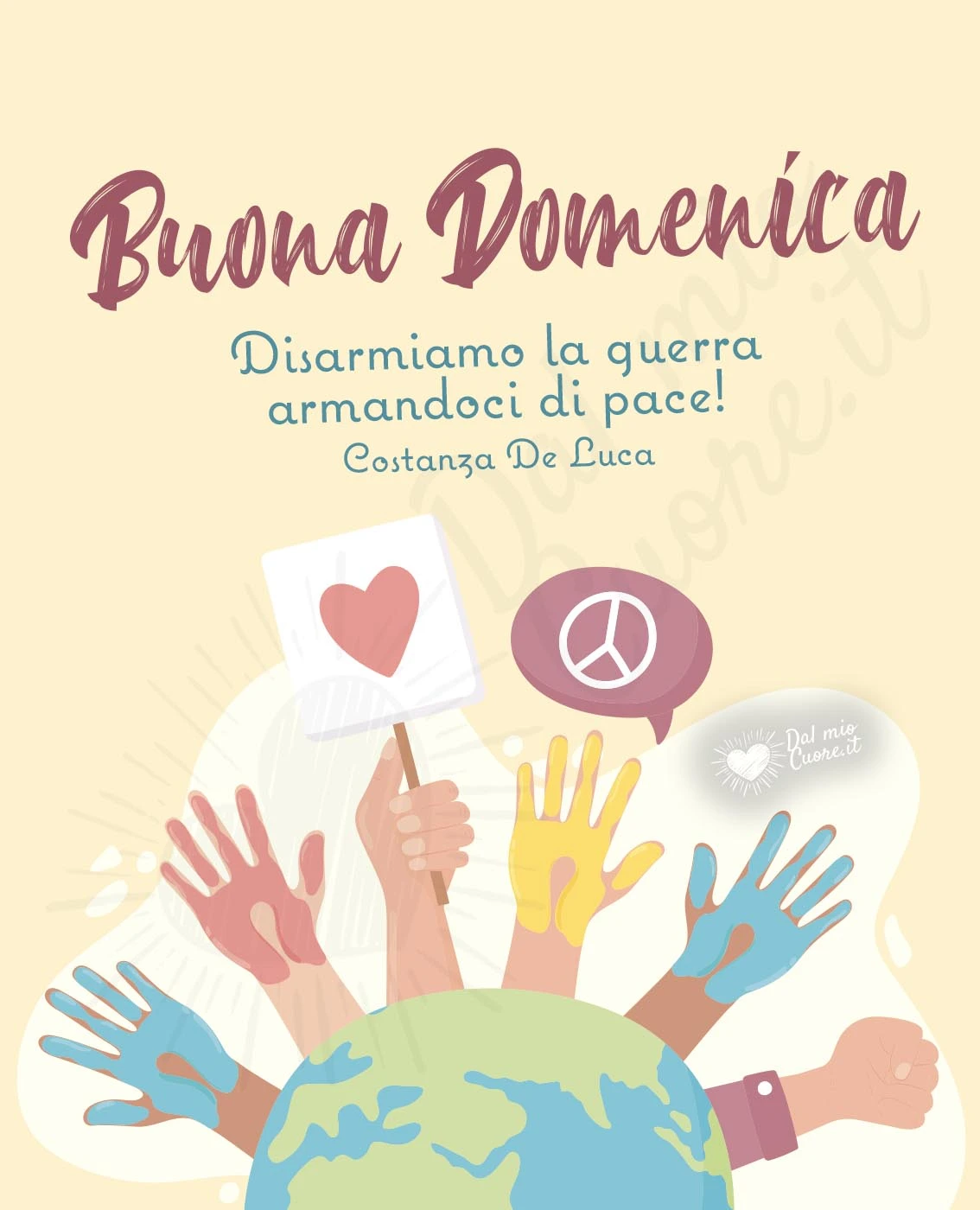 Buona domenica con frase sulla pace
